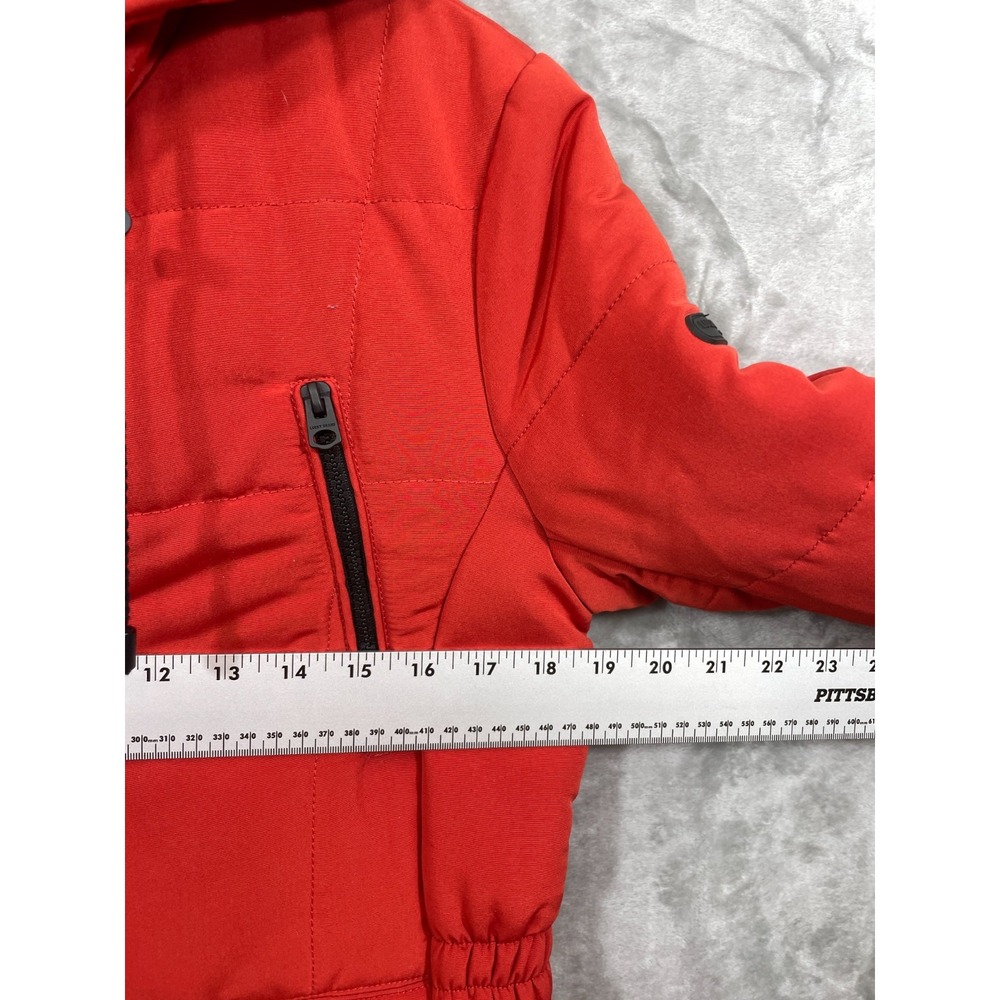 Lucky Brand Women's Small Parka Long Puffer Coat in Red Hooded Insulated - Picture 5 of 15